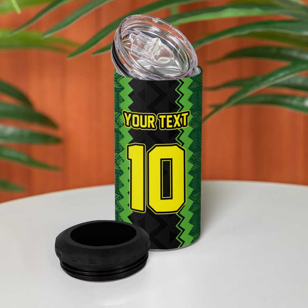 Custom Mali Football 4 in 1 Can Cooler Tumbler Les Aigles-Green, Gold & Red LT03