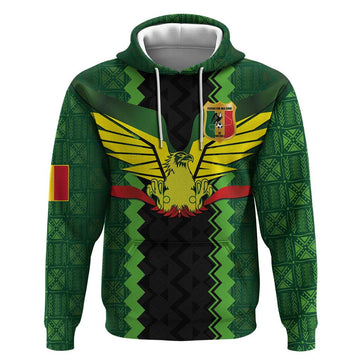 Custom Mali Football Hoodie Les Aigles-Green Gold and Red LT03