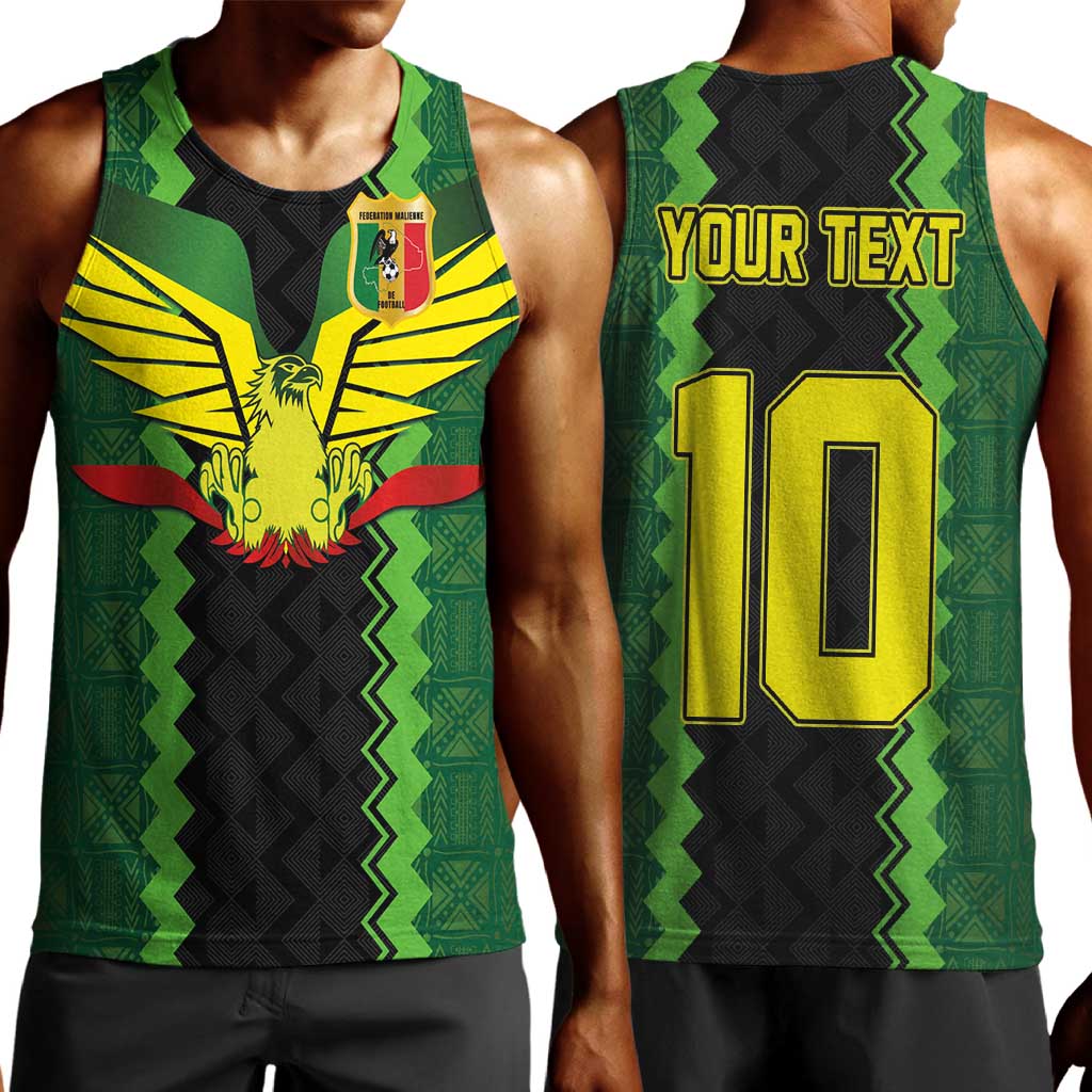 Custom Mali Football Men Tank Top Les Aigles-Green, Gold & Red LT03