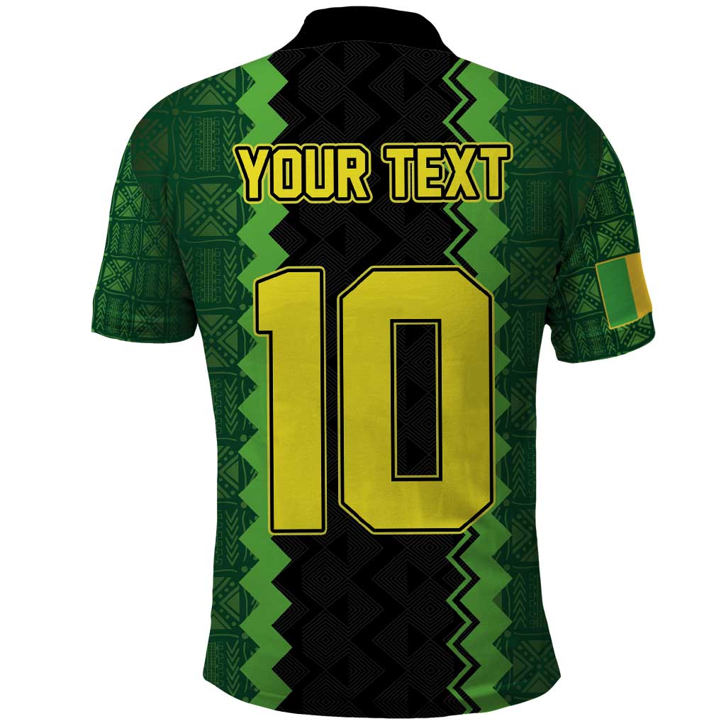 Custom Mali Football Polo Shirt Les Aigles-Green Gold and Red LT03