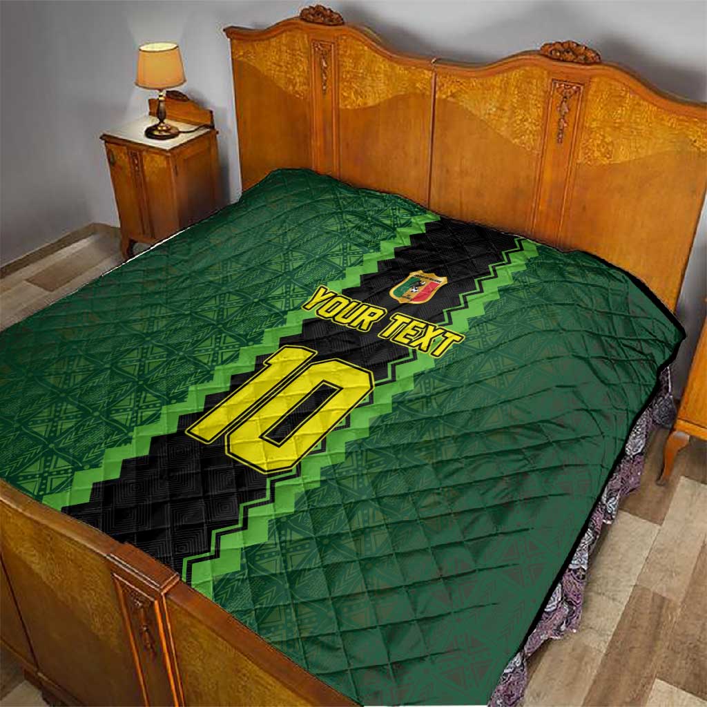 Custom Mali Football Quilt Les Aigles-Green, Gold & Red LT03