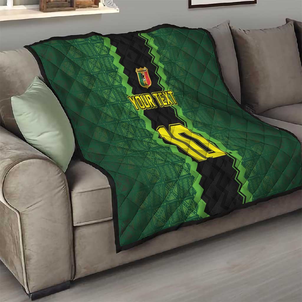 Custom Mali Football Quilt Les Aigles-Green, Gold & Red LT03