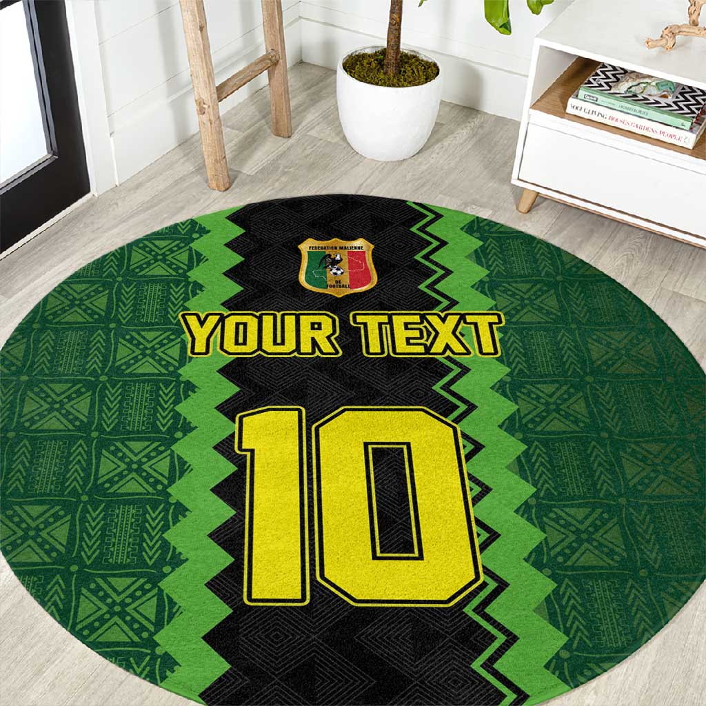 Custom Mali Football Round Carpet Les Aigles-Green, Gold & Red LT03