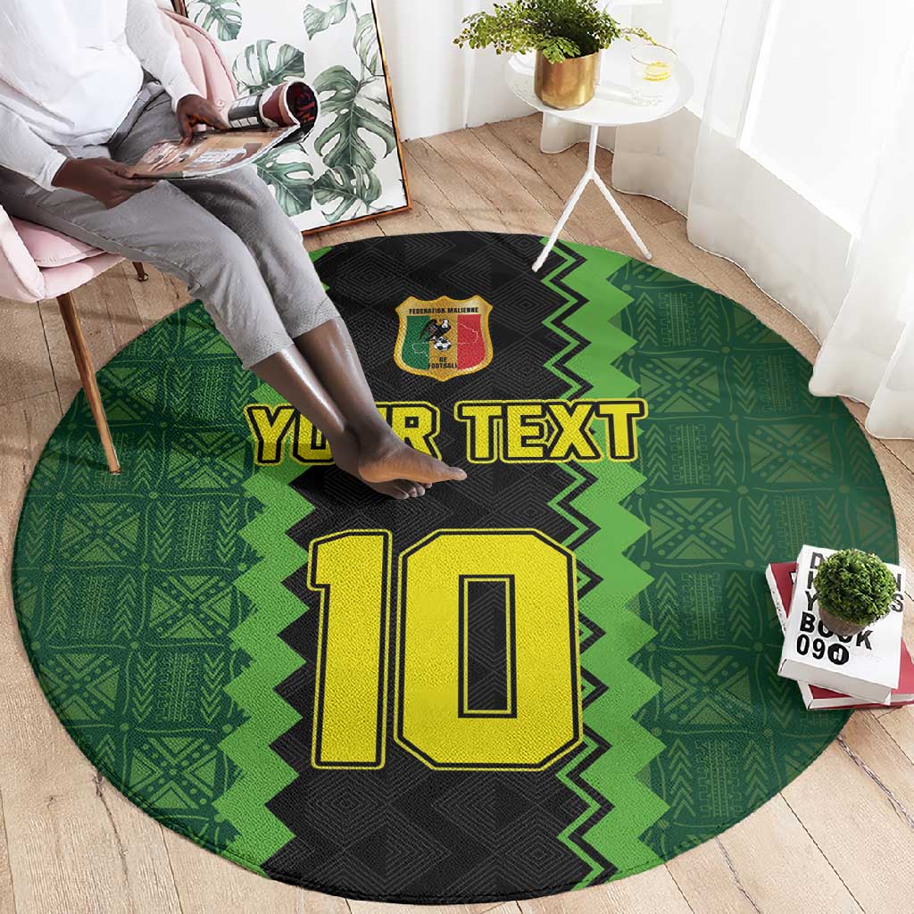 Custom Mali Football Round Carpet Les Aigles-Green, Gold & Red LT03