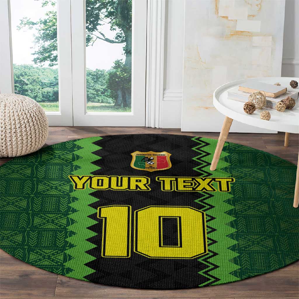 Custom Mali Football Round Carpet Les Aigles-Green, Gold & Red LT03