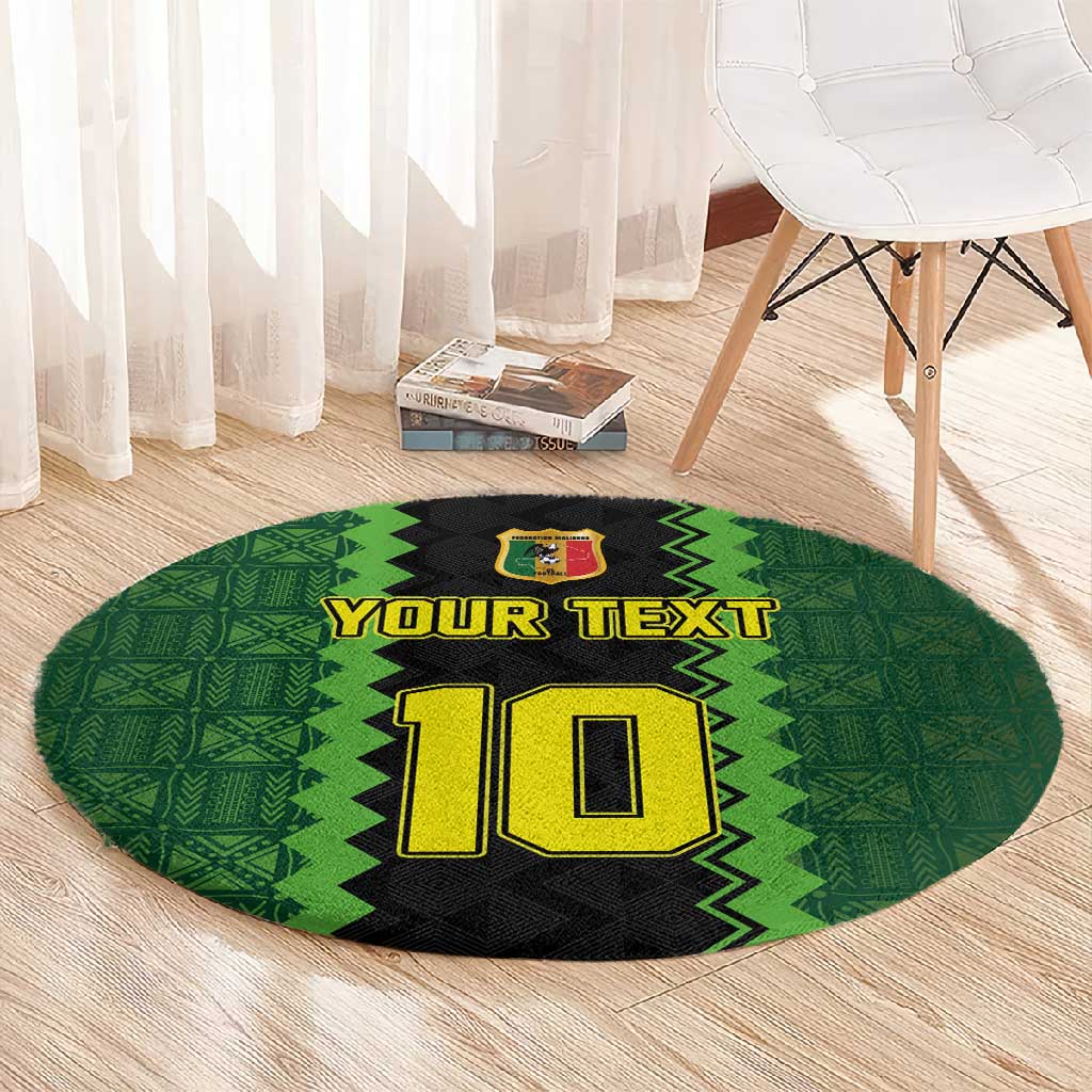 Custom Mali Football Round Carpet Les Aigles-Green, Gold & Red LT03