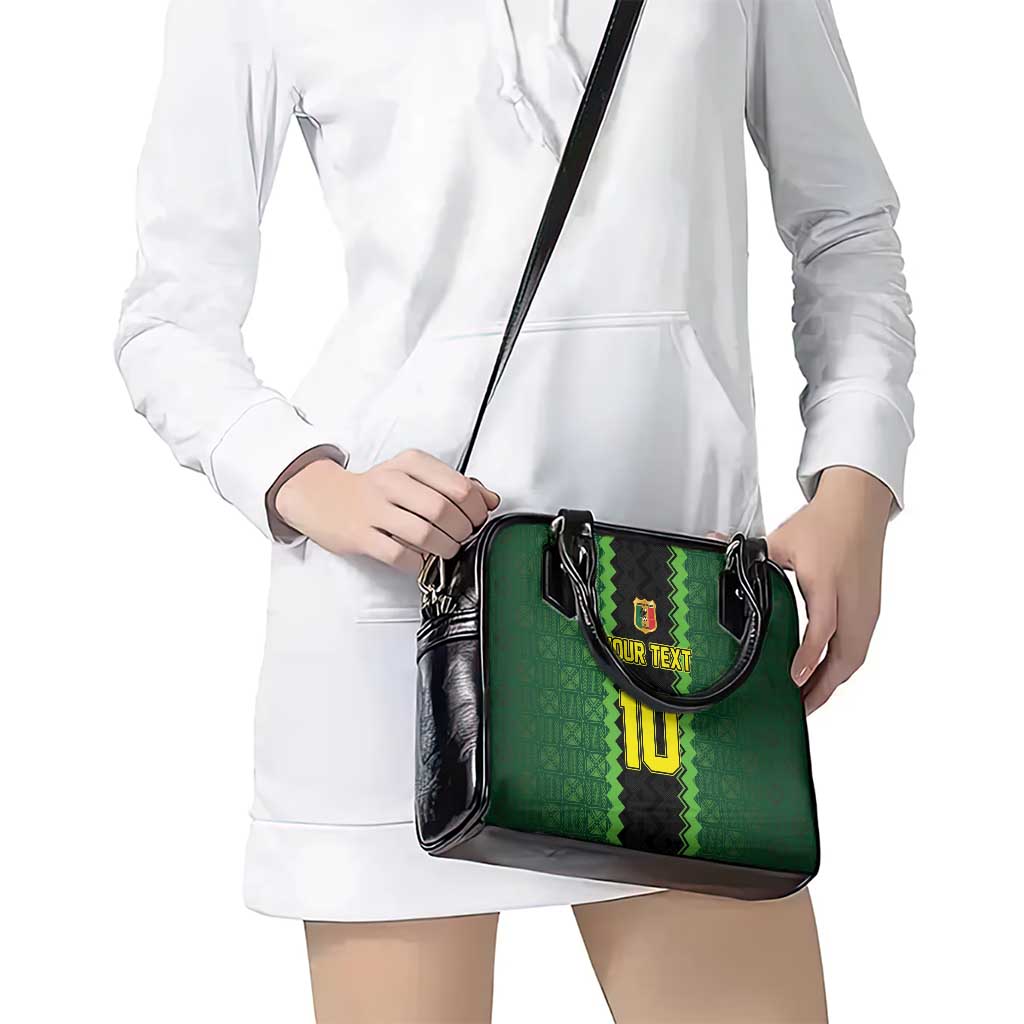 Custom Mali Football Shoulder Handbag Les Aigles-Green Gold and Red LT03