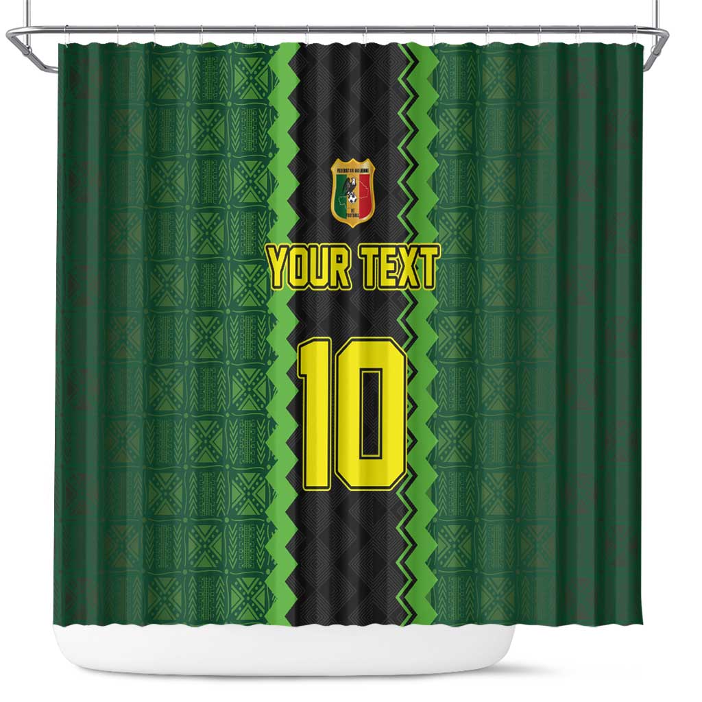 Custom Mali Football Shower Curtain Les Aigles-Green Gold and Red LT03