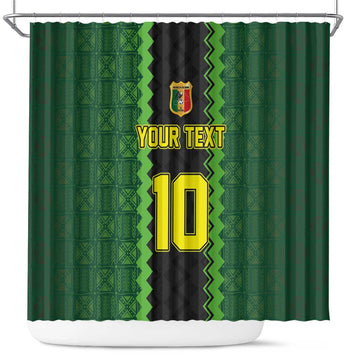 Custom Mali Football Shower Curtain Les Aigles-Green Gold and Red LT03
