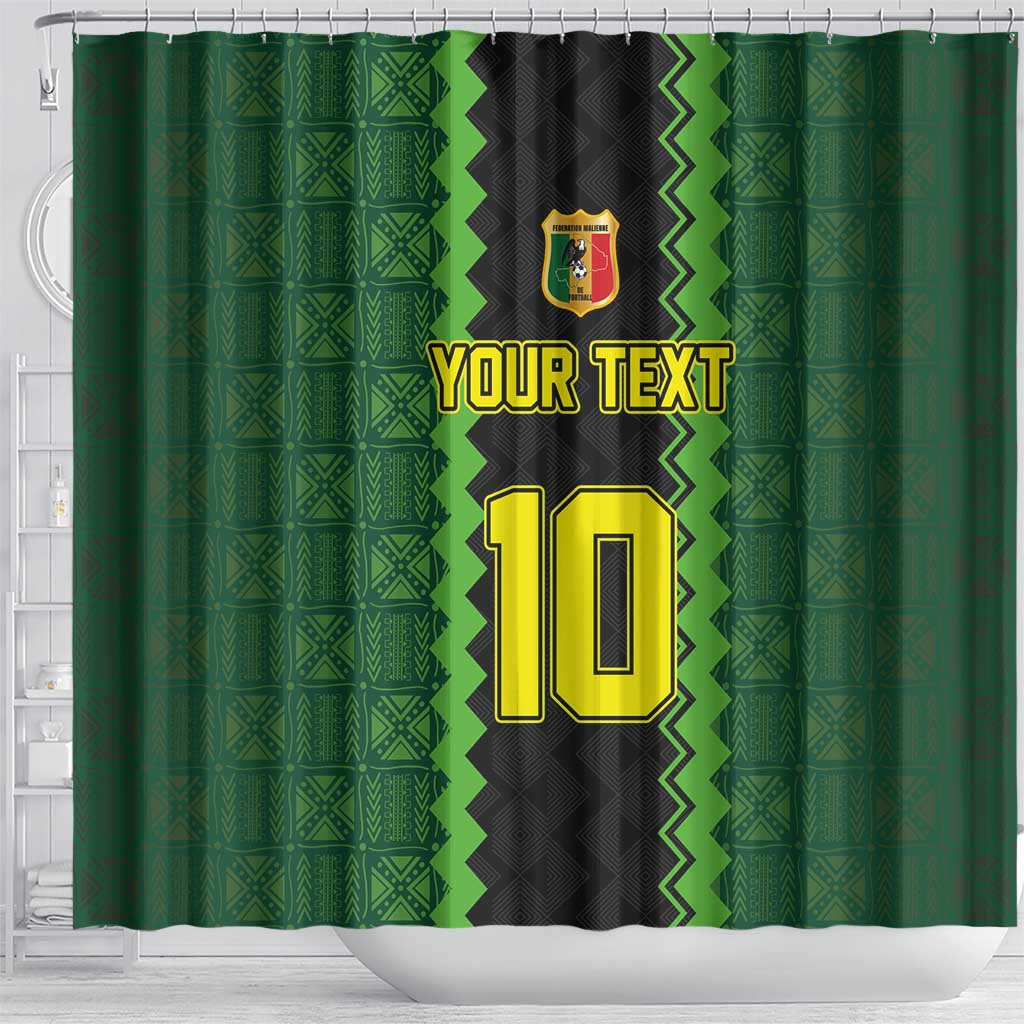 Custom Mali Football Shower Curtain Les Aigles-Green Gold and Red LT03