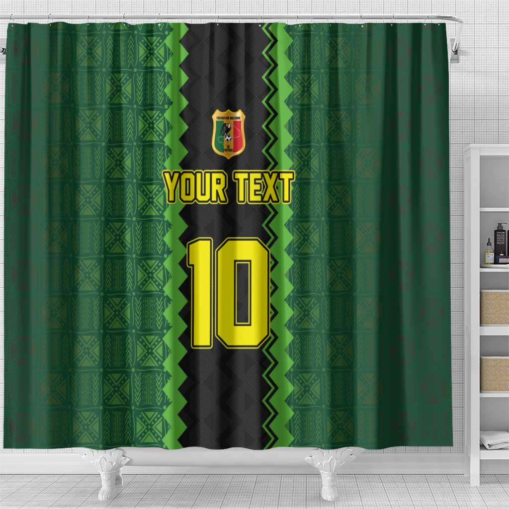 Custom Mali Football Shower Curtain Les Aigles-Green Gold and Red LT03