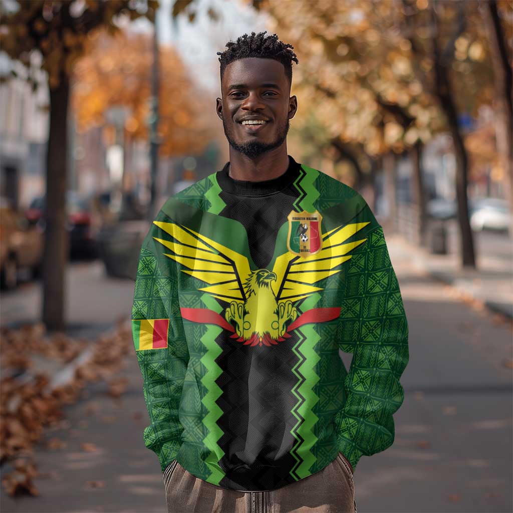 Custom Mali Football Sweatshirt Les Aigles-Green, Gold & Red LT03