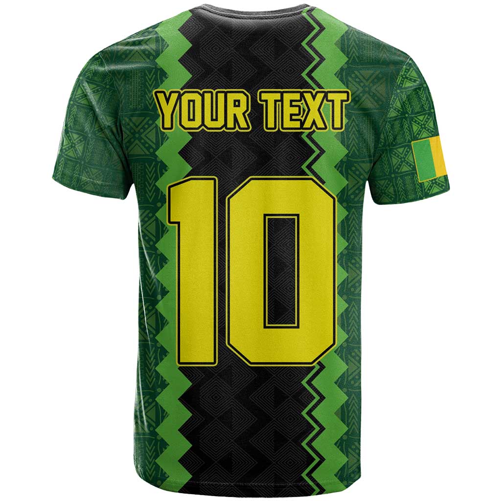 Custom Mali Football T shirt Les Aigles-Green, Gold & Red LT03