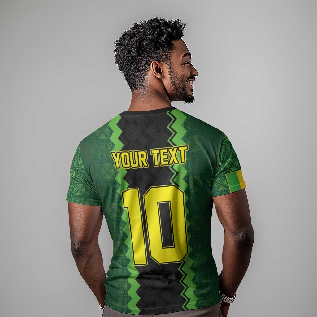 Custom Mali Football T shirt Les Aigles-Green, Gold & Red LT03