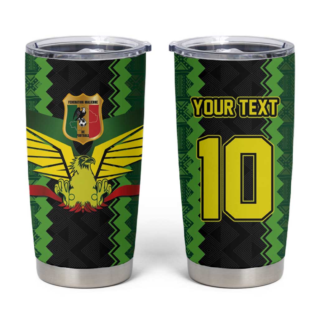 Custom Mali Football Tumbler Cup Les Aigles-Green, Gold & Red LT03