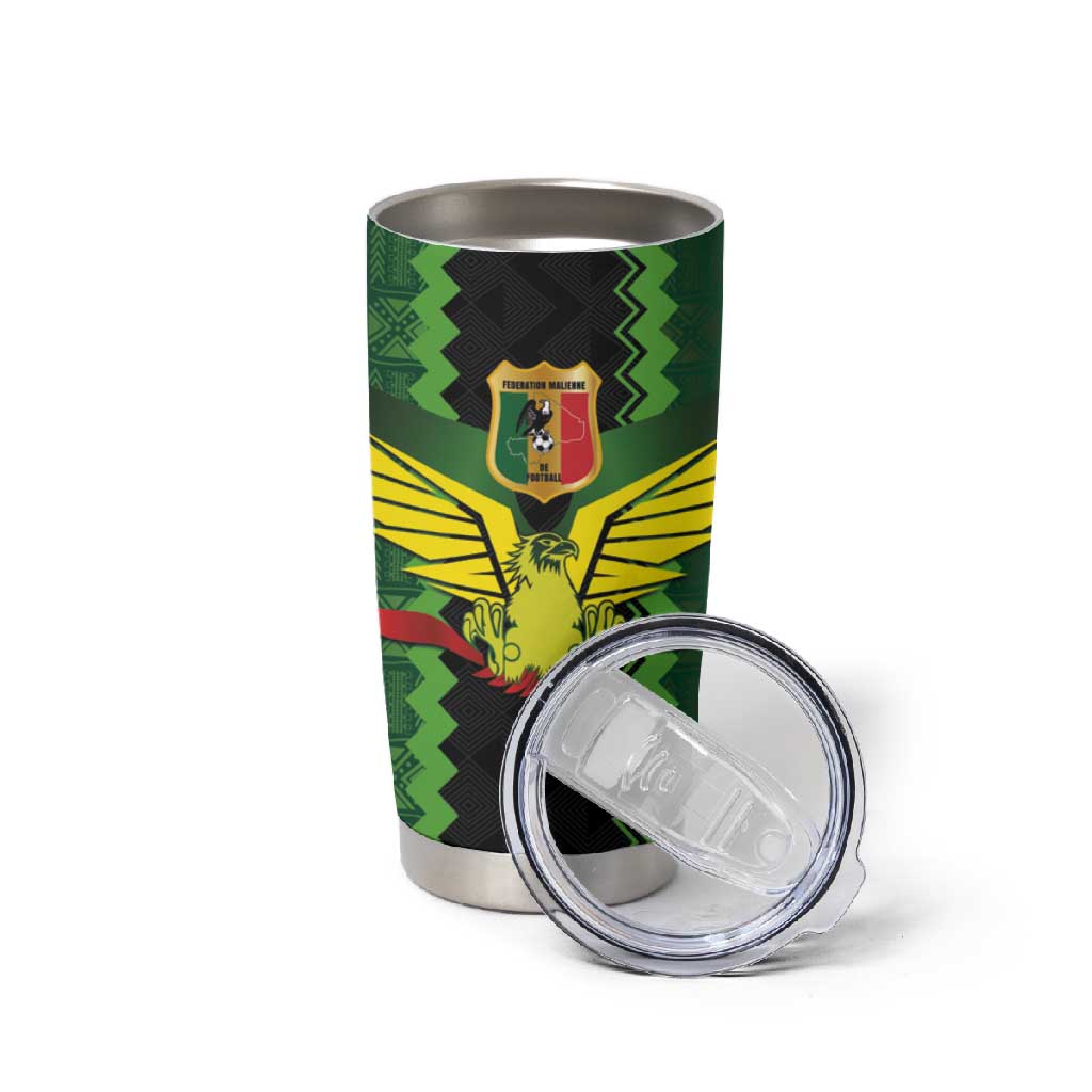 Custom Mali Football Tumbler Cup Les Aigles-Green, Gold & Red LT03