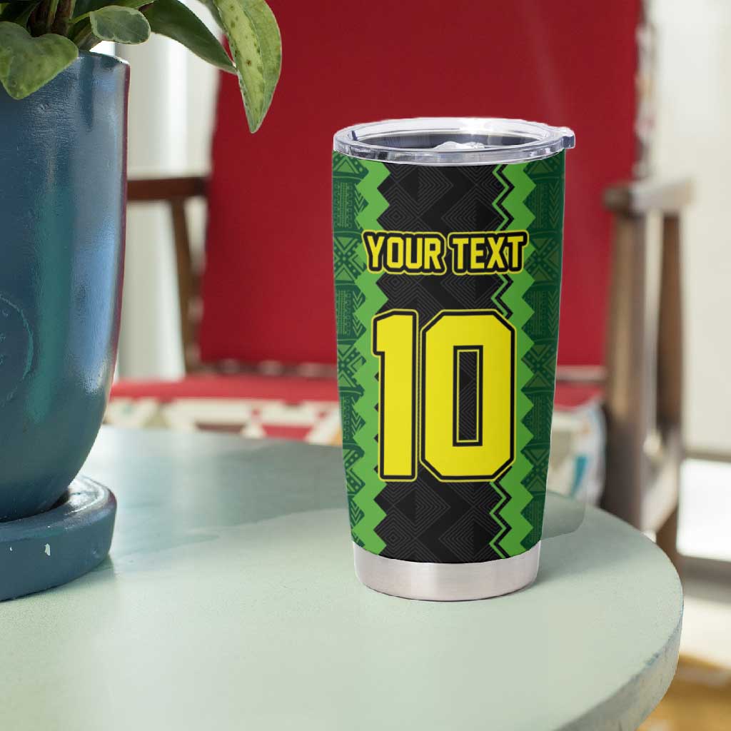Custom Mali Football Tumbler Cup Les Aigles-Green, Gold & Red LT03
