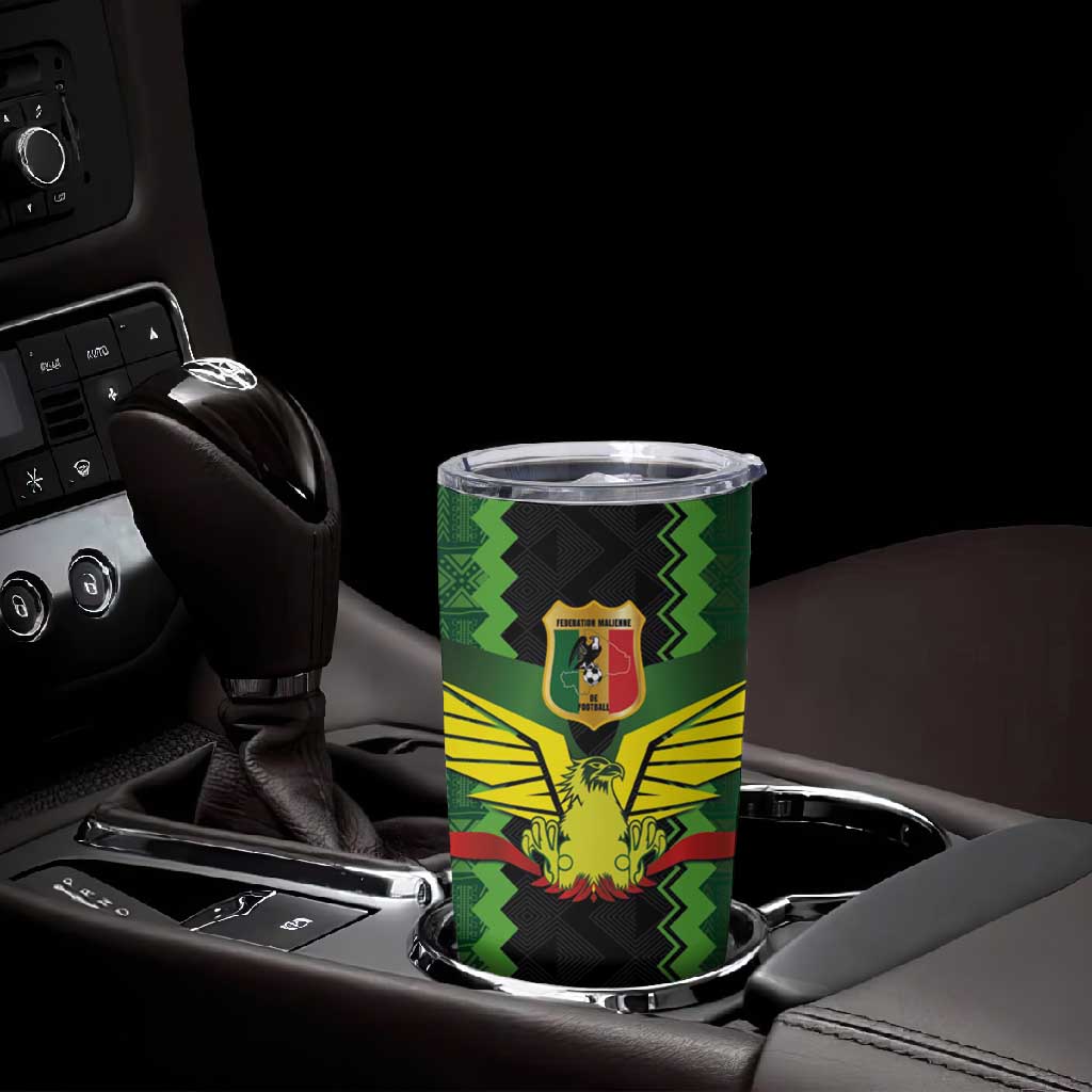 Custom Mali Football Tumbler Cup Les Aigles-Green, Gold & Red LT03