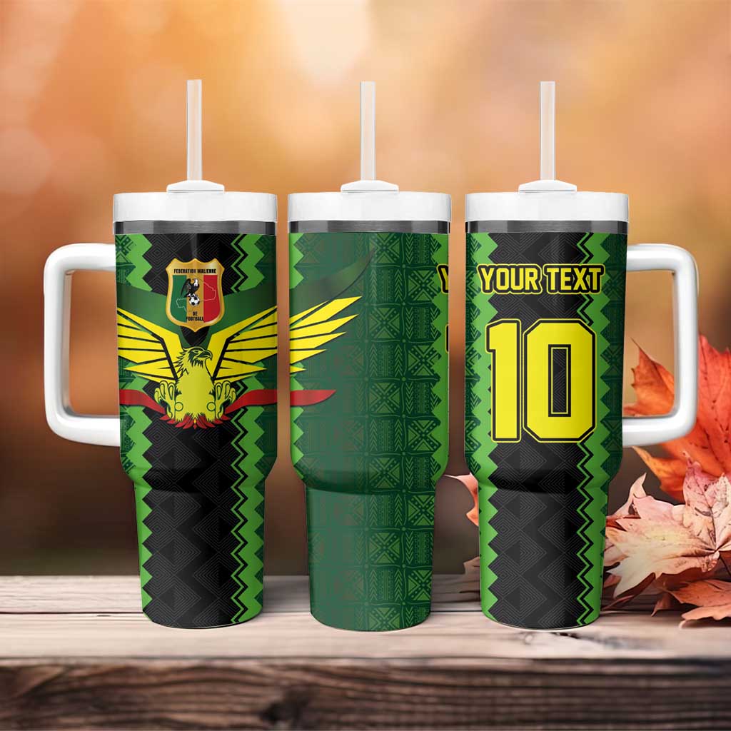 Custom Mali Football Tumbler With Handle Les Aigles-Green, Gold & Red LT03
