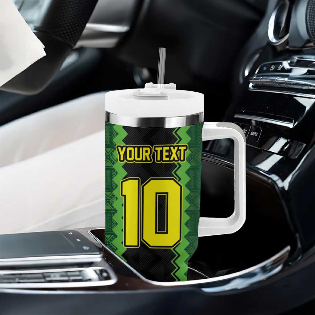 Custom Mali Football Tumbler With Handle Les Aigles-Green, Gold & Red LT03