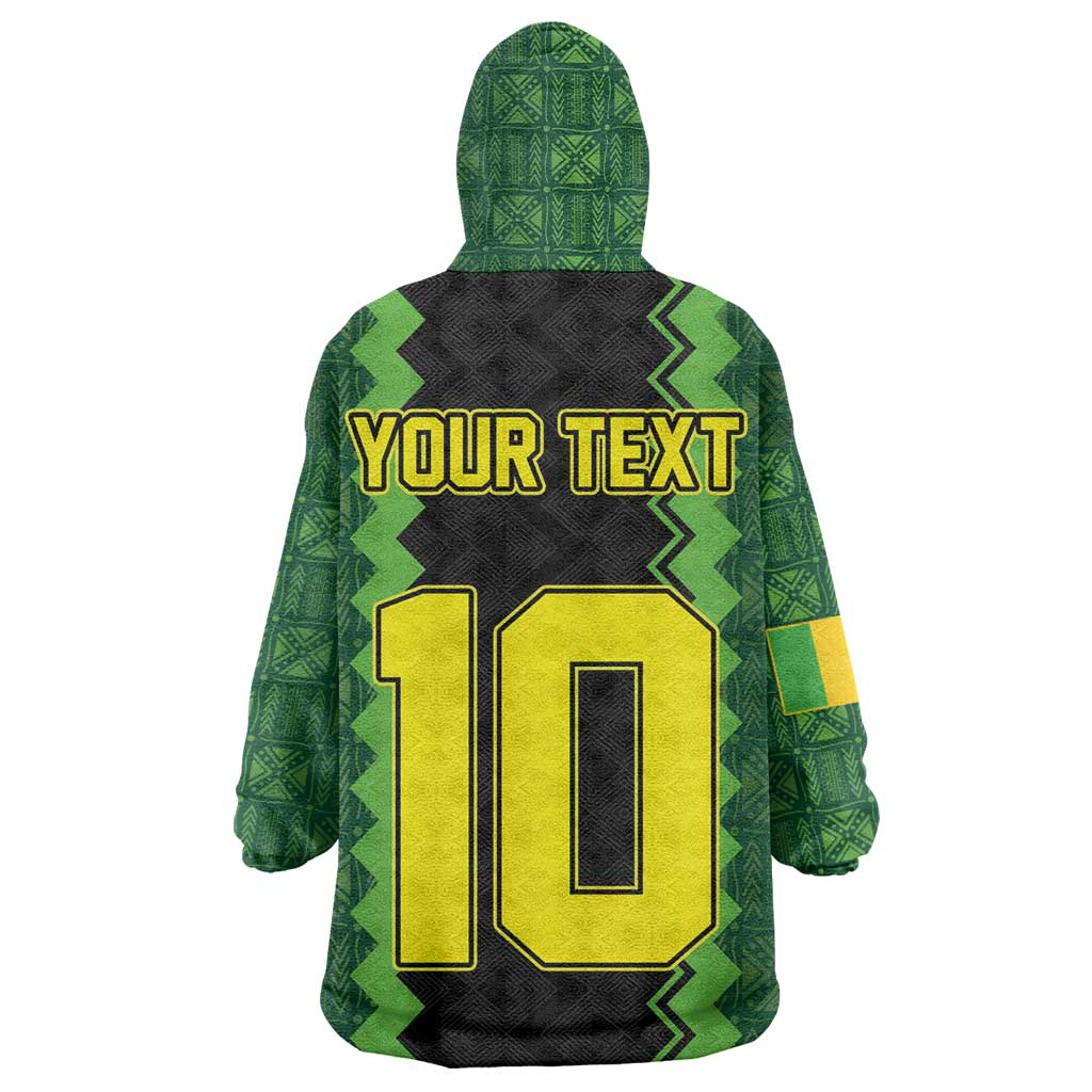 Custom Mali Football Wearable Blanket Hoodie Les Aigles-Green, Gold & Red LT03
