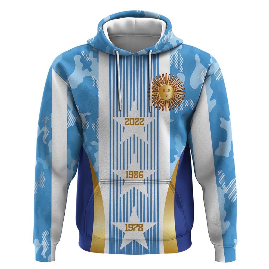 Custom Argentina Football Hoodie La Albiceleste Three Times The Best in The World LT03