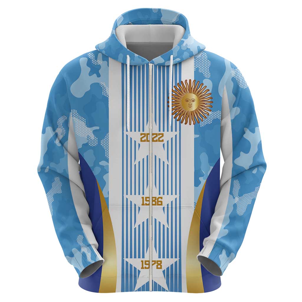 Custom Argentina Football Hoodie La Albiceleste Three Times The Best in The World LT03