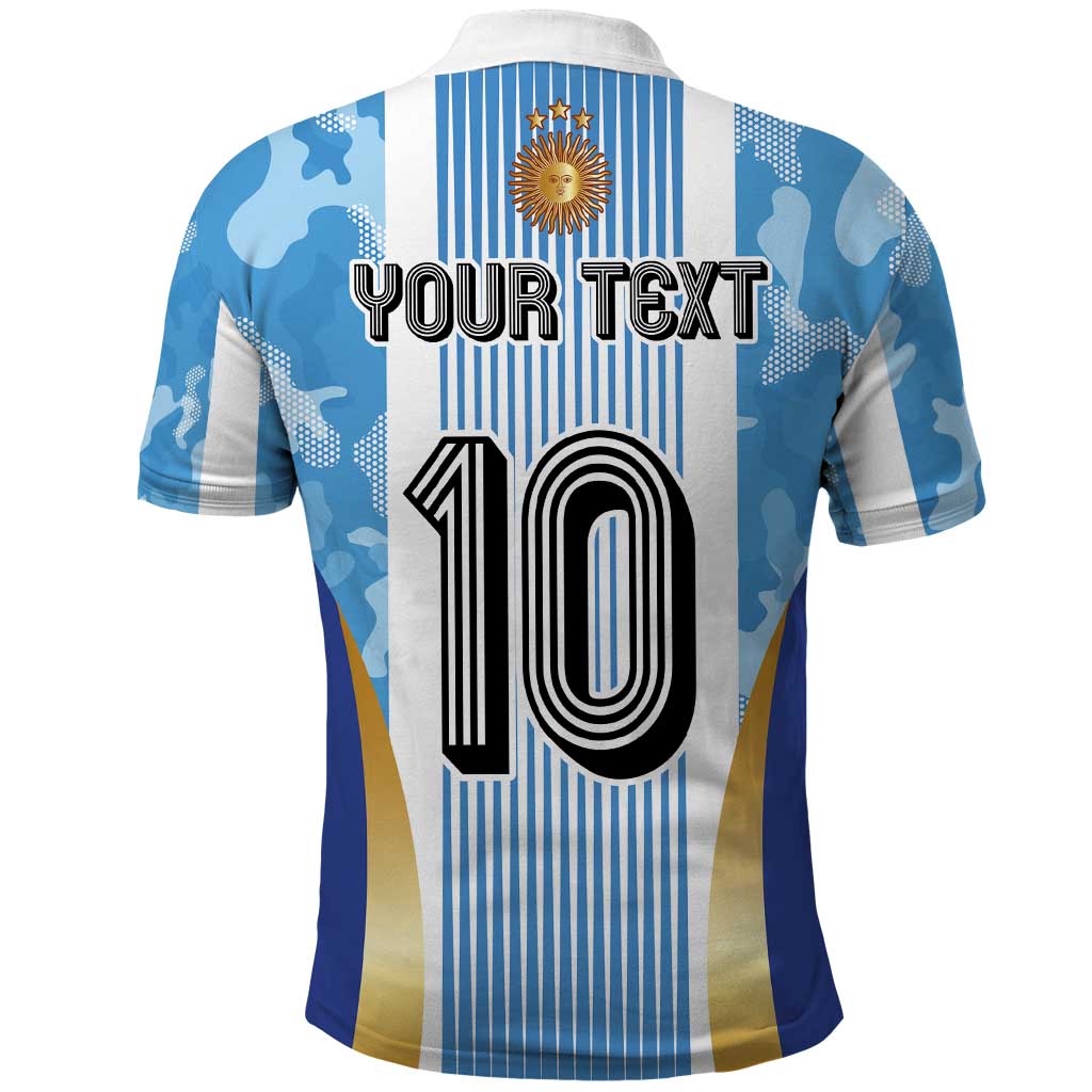 Custom Argentina Football Polo Shirt La Albiceleste Three Times The Best in The World LT03