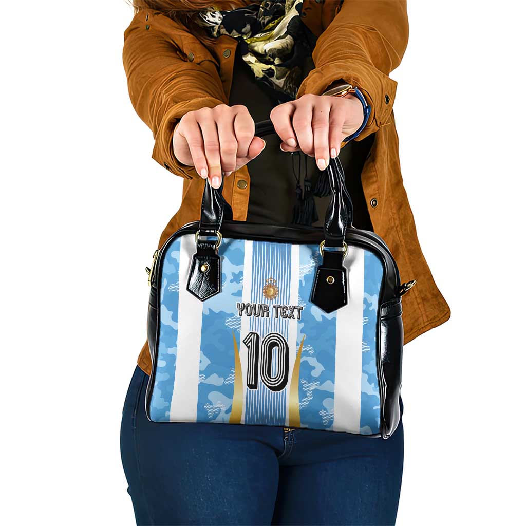 Custom Argentina Football Shoulder Handbag La Albiceleste Three Times The Best in The World LT03