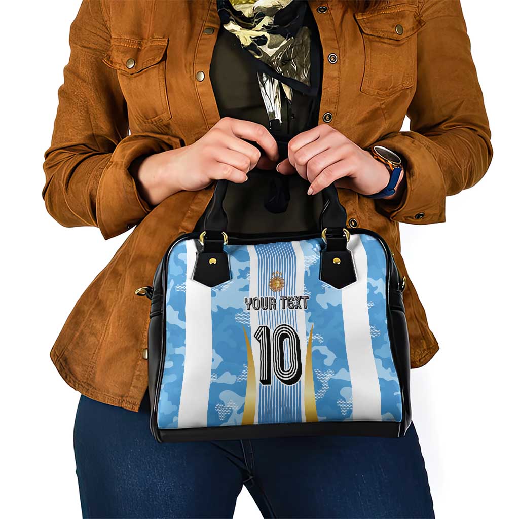 Custom Argentina Football Shoulder Handbag La Albiceleste Three Times The Best in The World LT03