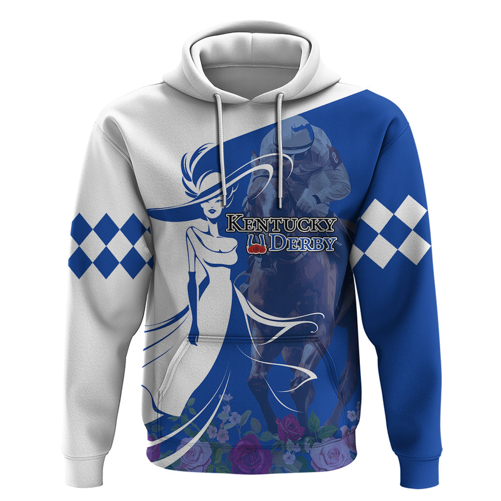 Kentucky Racing Horses Derby Hat Girl Hoodie Blue Color LT03