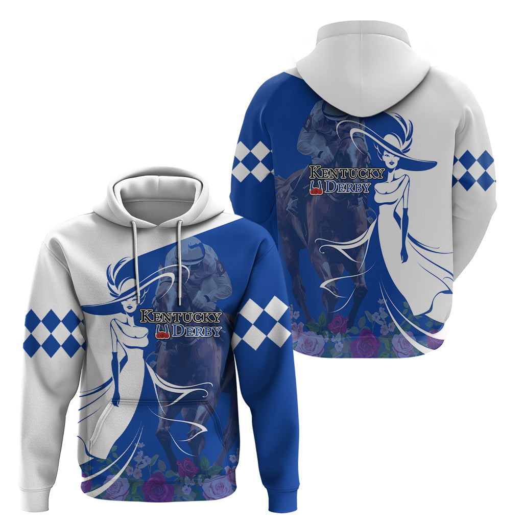 Kentucky Racing Horses Derby Hat Girl Hoodie Blue Color LT03