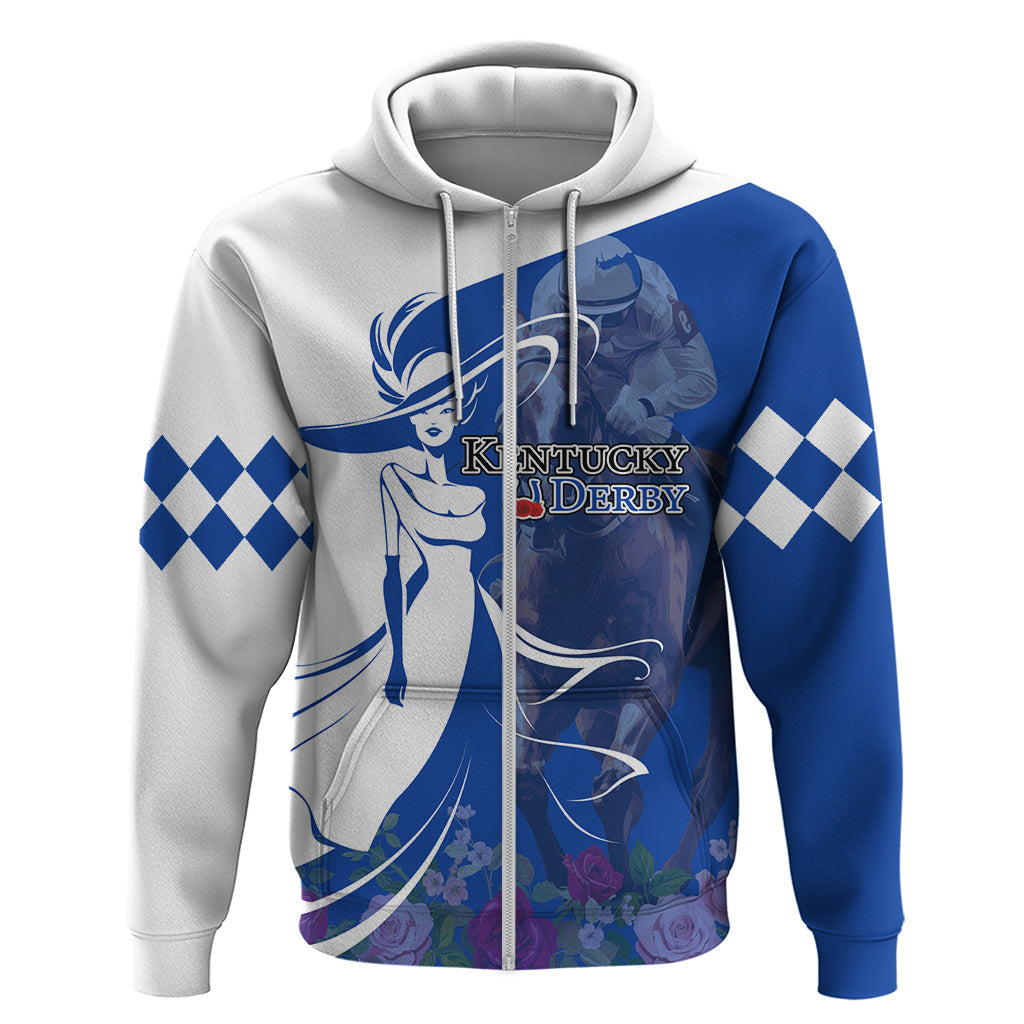 Kentucky Racing Horses Derby Hat Girl Hoodie Blue Color LT03
