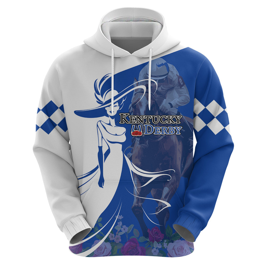 Kentucky Racing Horses Derby Hat Girl Hoodie Blue Color LT03
