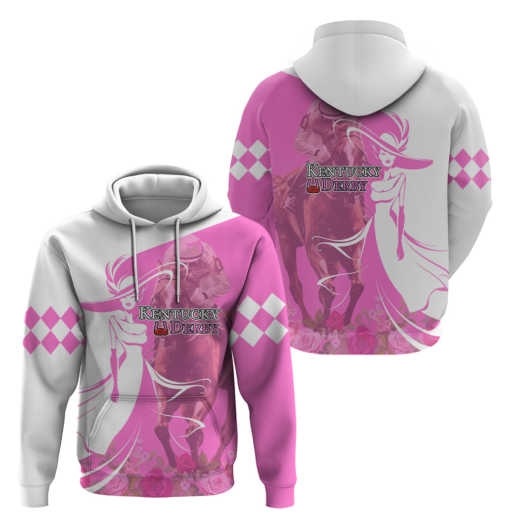 Kentucky Racing Horses Derby Hat Girl Hoodie Pink Color LT03