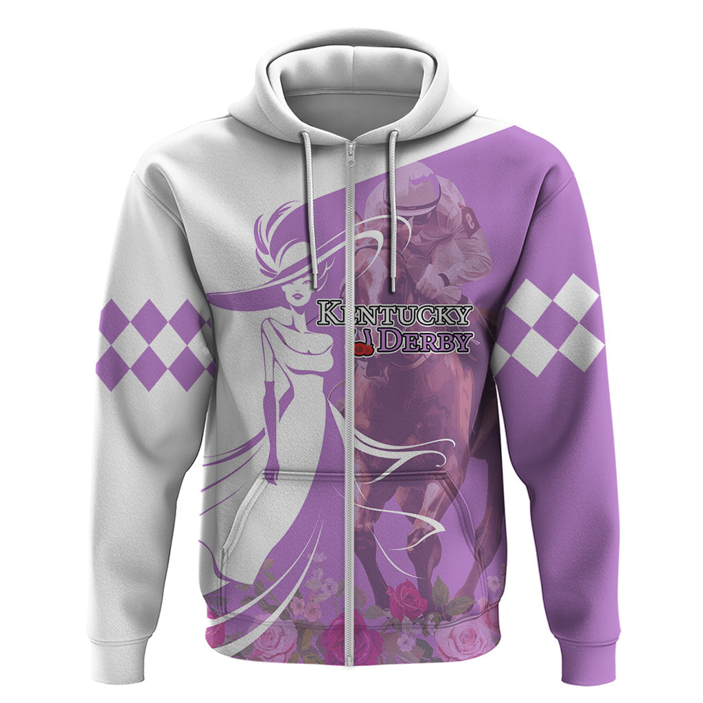Kentucky Racing Horses Derby Hat Girl Hoodie Purple Color LT03