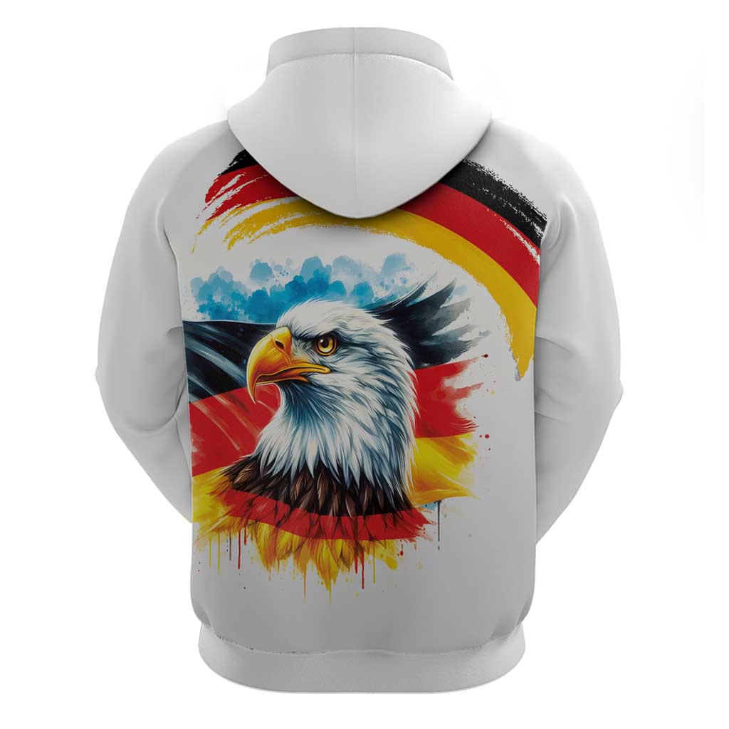 German Unity Day Hoodie Germany Flag with Eagle Head and Emblem LT03