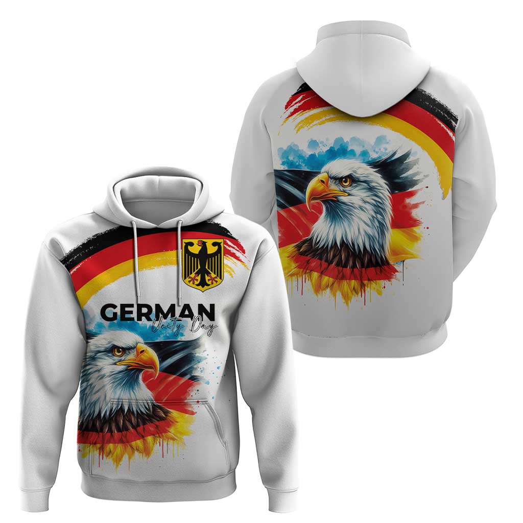 German Unity Day Hoodie Germany Flag with Eagle Head and Emblem LT03