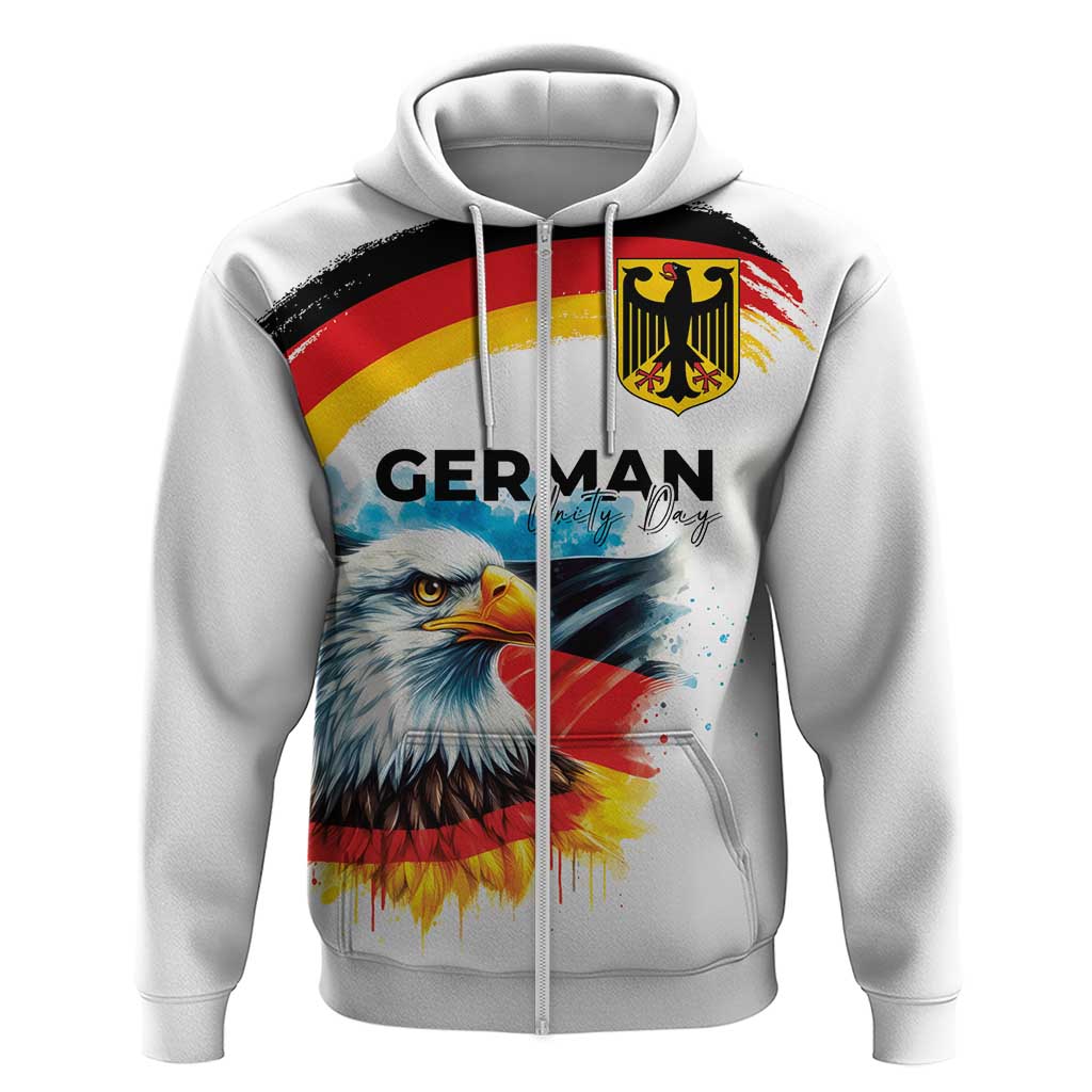 German Unity Day Hoodie Germany Flag with Eagle Head and Emblem LT03
