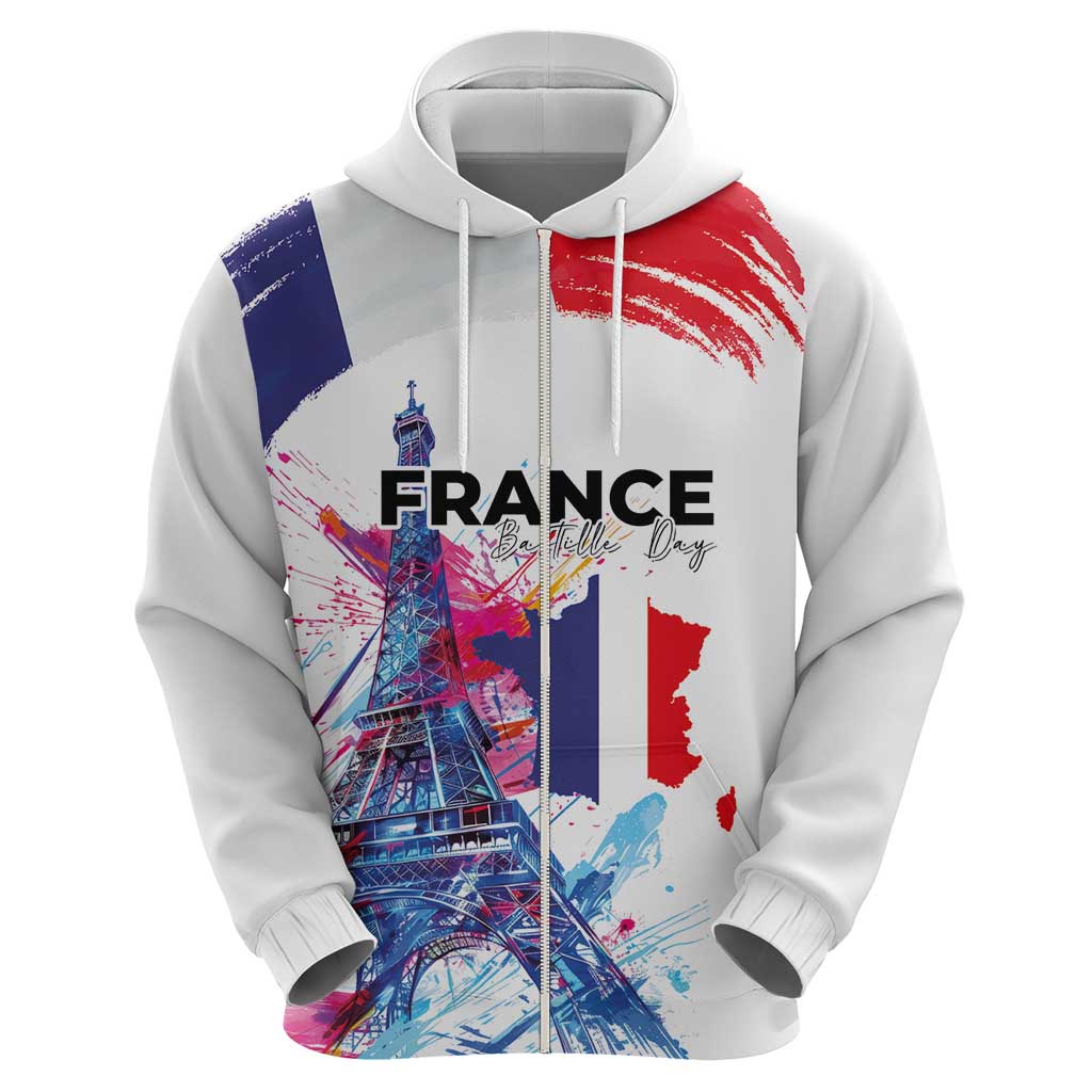 Bastille Day Hoodie Eiffel Tower Brush Strokes Colorful with The Map LT03