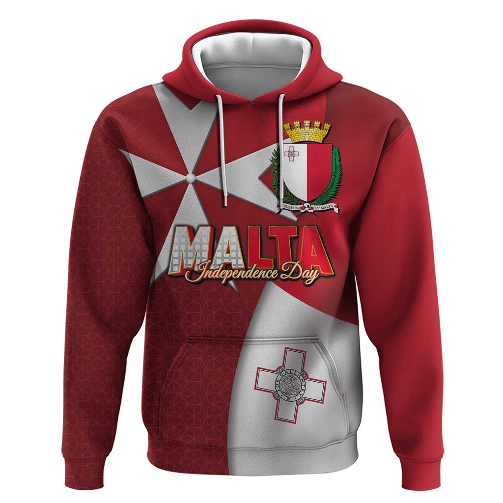 Malta Independence Day Hoodie National Flag with Maltese Cross and Emblem LT03