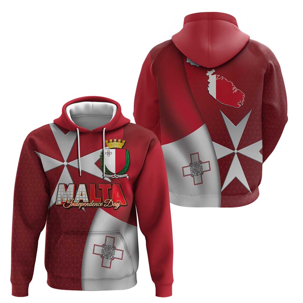 Malta Independence Day Hoodie National Flag with Maltese Cross and Emblem LT03