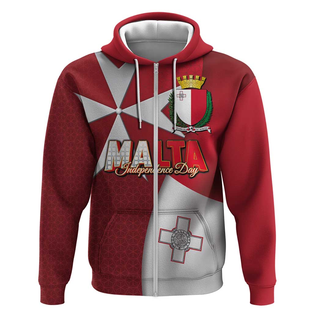 Malta Independence Day Hoodie National Flag with Maltese Cross and Emblem LT03