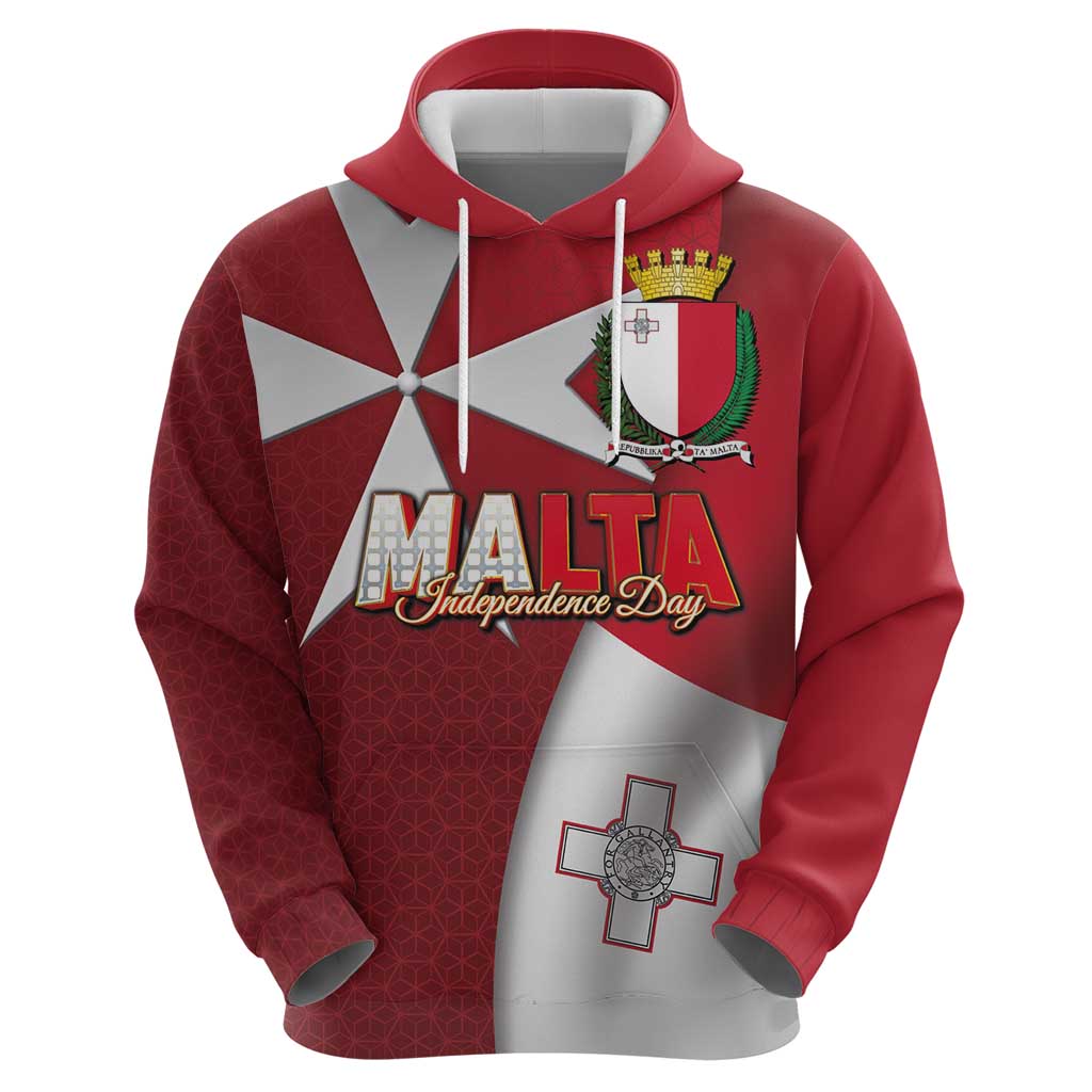 Malta Independence Day Hoodie National Flag with Maltese Cross and Emblem LT03