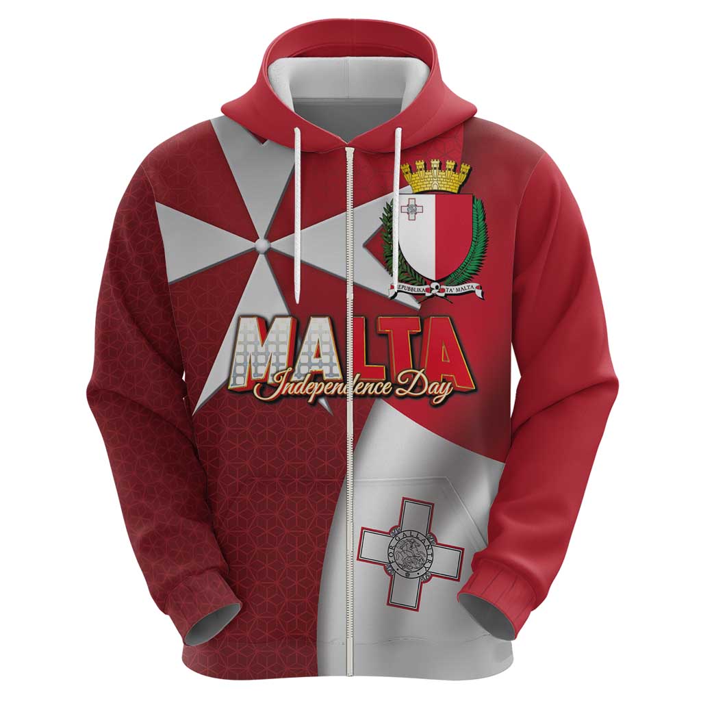 Malta Independence Day Hoodie National Flag with Maltese Cross and Emblem LT03