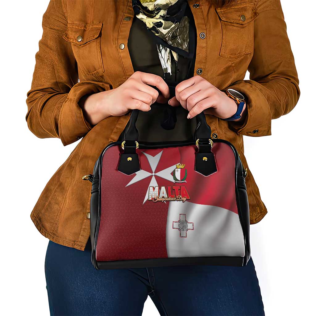 Malta Independence Day Shoulder Handbag National Flag with Maltese Cross and Emblem LT03
