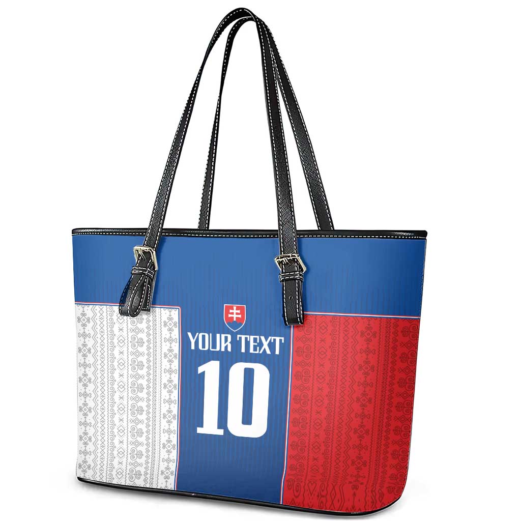 Custom Slovakia Football 2024 Go Champion Leather Tote Bag LT03