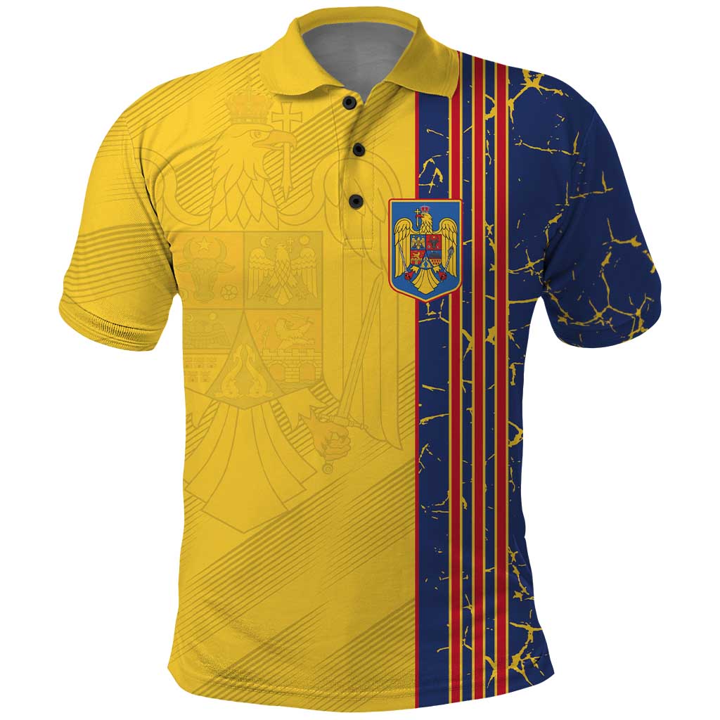 Custom Romania Football 2024 Go Champion Polo Shirt LT03