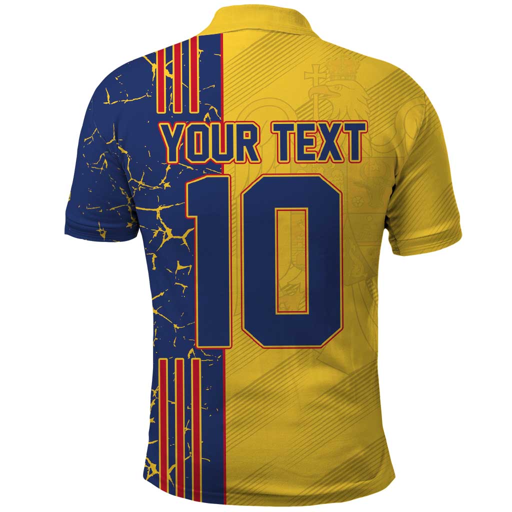 Custom Romania Football 2024 Go Champion Polo Shirt LT03