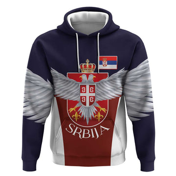 Serbia Hoodie Double Headed Eage Emblem Sporty LT03